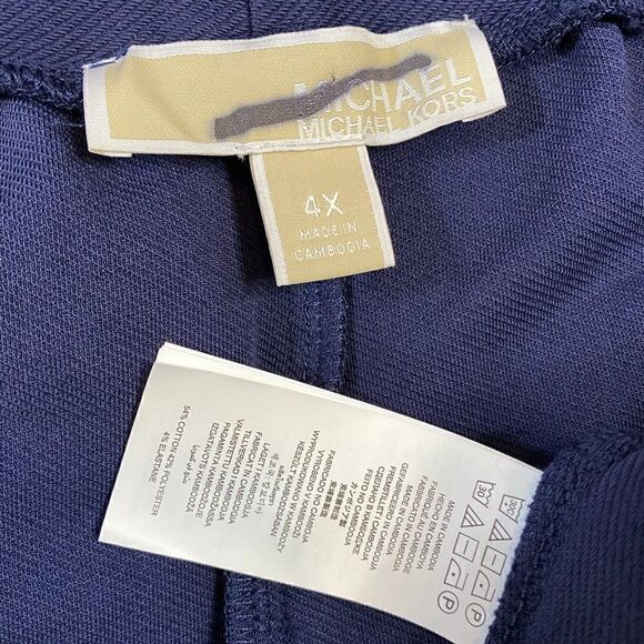 NEW MICHAEL Michael Kors Blue Pull On Elastic Waistband Pants - Picture 5 of 6